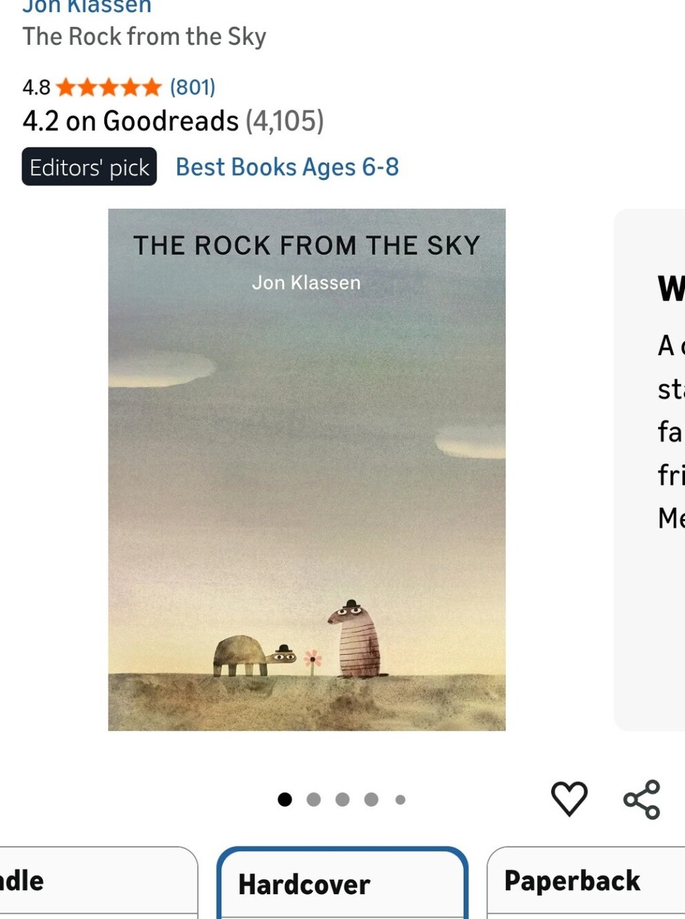 The Rock from the Sky by Jon Klassen  hardcover